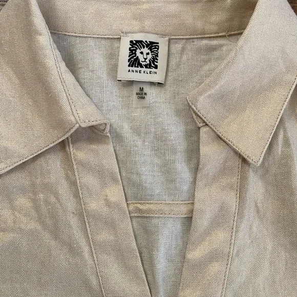 Shimmering Cream Blouse Anne Klein M - Picture 2 of 5